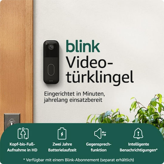 Blink Ασύρματο Σετ Θυροτηλεόρασης Συμβατό με Alexa Μαύρο