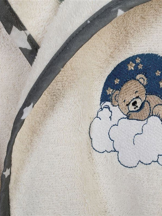 Dimcol Kids Bathrobe Bear Ecru with Hood