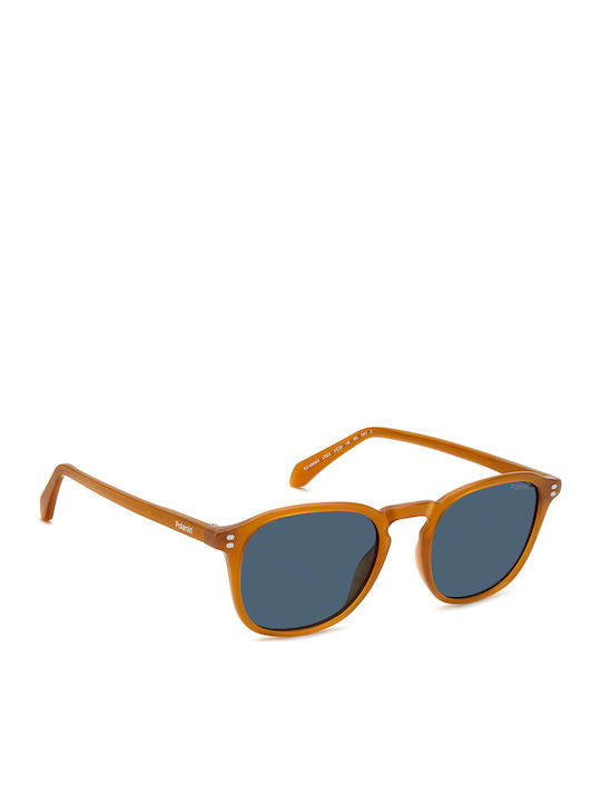 Polaroid Unisex Sunglasses with Orange Metal Frame and Polarized Lens PLD4203/S/X L7Q/C3