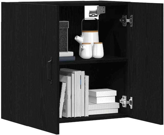 Wall Living Room Cabinet Made of Particle Board Black Oak 60x31x60cm