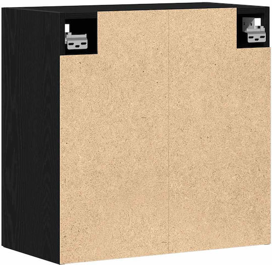 Wall Living Room Cabinet Made of Particle Board Black Oak 60x31x60cm