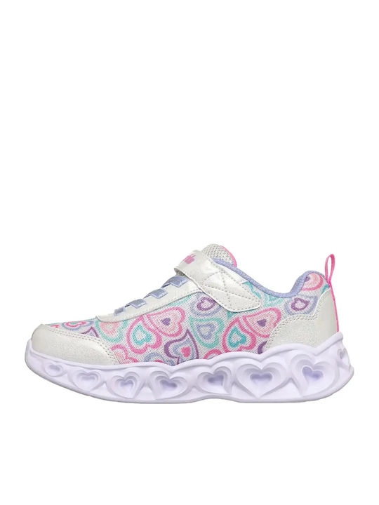 Heart Lights Kids Sneakers with Hoop & Loop Closure and Lights Multicolour