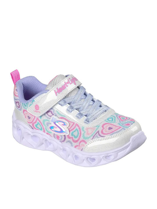 Heart Lights Kids Sneakers with Hoop & Loop Closure and Lights Multicolour