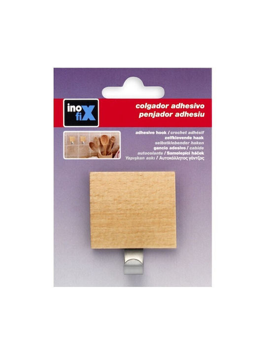 Inofix Κρεμάστρα Τοίχου από Χάλυβα και Ξύλο 45x51x22mm Μεταλλική Οξιά 4.5x2.2x5.1cm