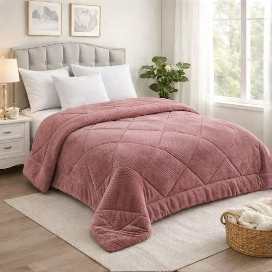 Olia Home Κουβερτοπάπλωμα Υπέρδιπλο 220x240εκ. Ροζ