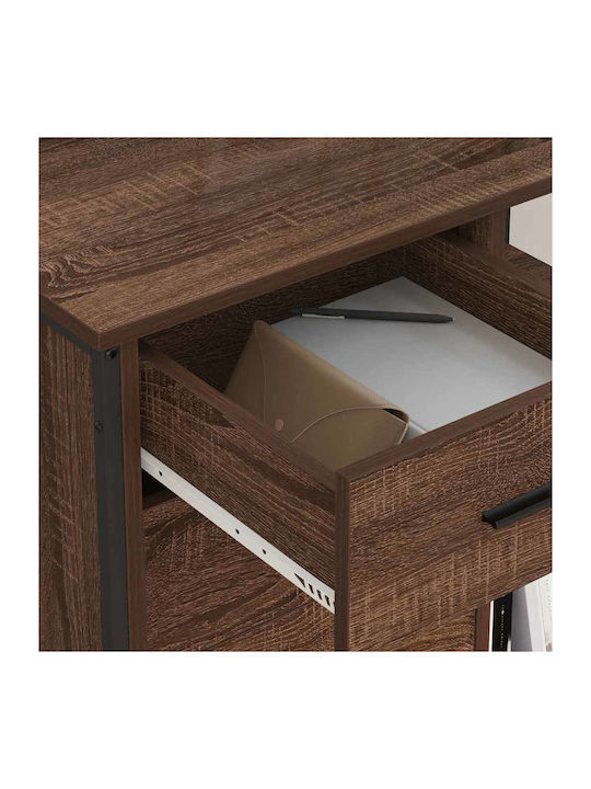 vidaXL Büroaufbewahrungsschublade und -schrank Holzschattierung Eiche mit Rädern 76x41x72cm