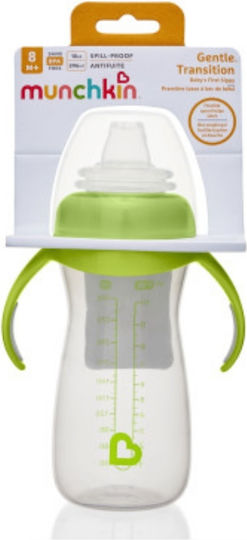 Munchkin Gentle Tall Transition Cup Baby Sippy Cup Plastic with Handles Green for 9m+ 296ml