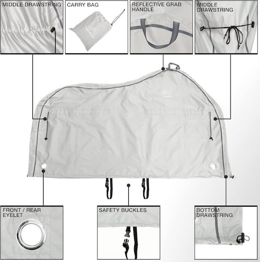 Husă Protectoare Pentru Bicicletă TeamObsidian Protecție UV XXL 3 Biciclete Poliester Oxford 300D Gri