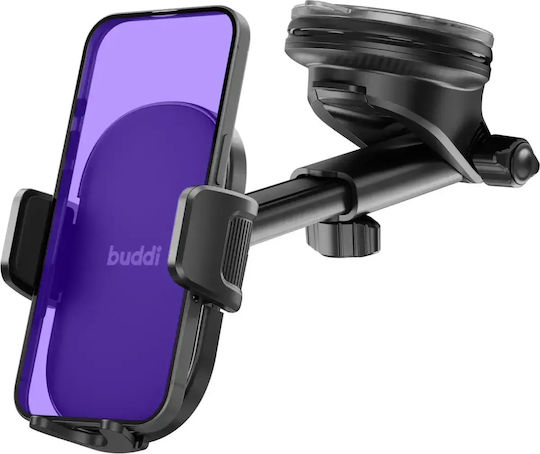 Βάση Κινητών Αυτοκινήτου Buddi Way 2 Ανθεκτική Βεντούζα Ταμπλό Παρμπρίζ 5 Έτη Εγγύηση Black 8719246496561