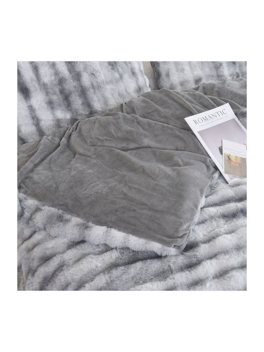 Mc Decor Duvet Cover Set Queen with 2 Pillowcases 220x240 Grey
