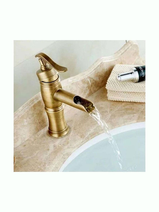 Mischung Waschtischarmatur Wasserfall Bronze