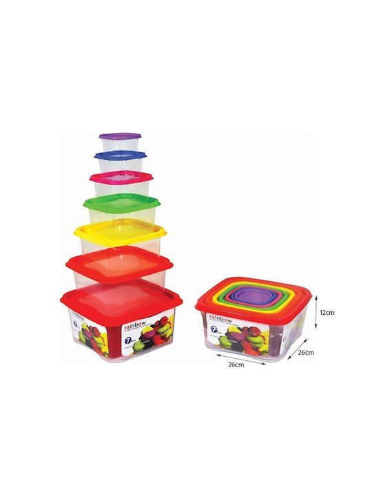Sidirela Cutie pentru Mâncare Plastic Multicolor 7buc