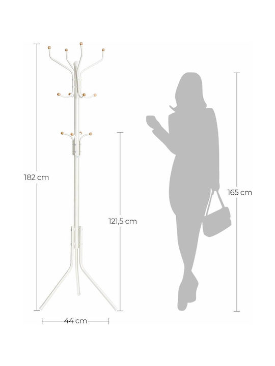 Songmics Cuiere de podea Metal Alb 182cm