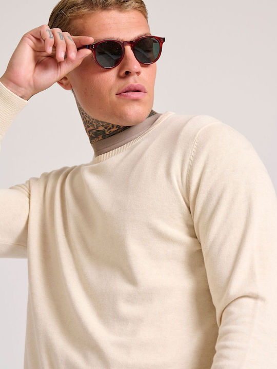 Long Sleeve Sweater Ecru, Chalk Mel