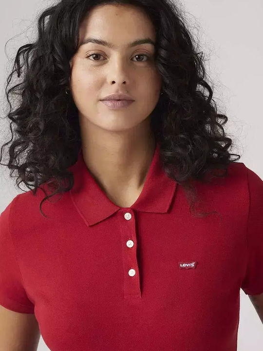 Damen Polo Bluse Red