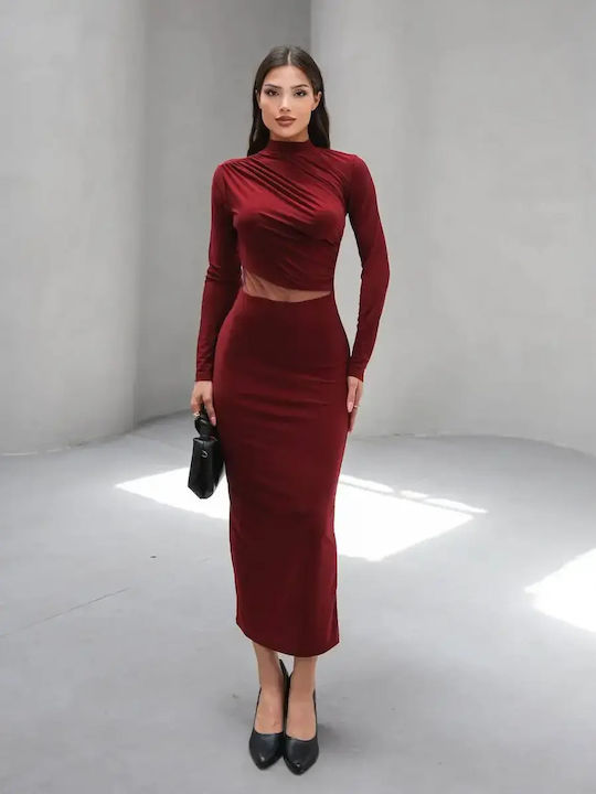 Damen Bluse mit Transparenz Pink, Red