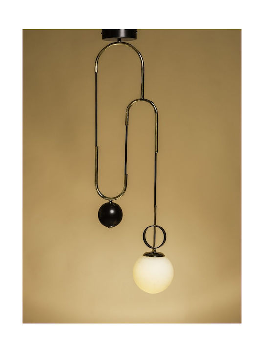 Hängelampe Gold mit Fassung E27 23x23cm.