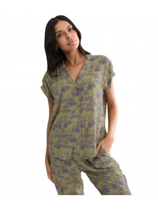 Triumph Winter Damen Pyjama-Set Green Boyfriend