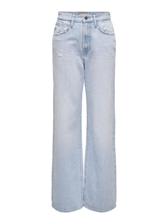 Hoch tailliert Damenjeans in Gerader Linie Blue, Light Blue