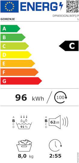 Gorenje DPNE83GNLWIFI/PL Wäschetrockner 8kg mit Wärmepumpe