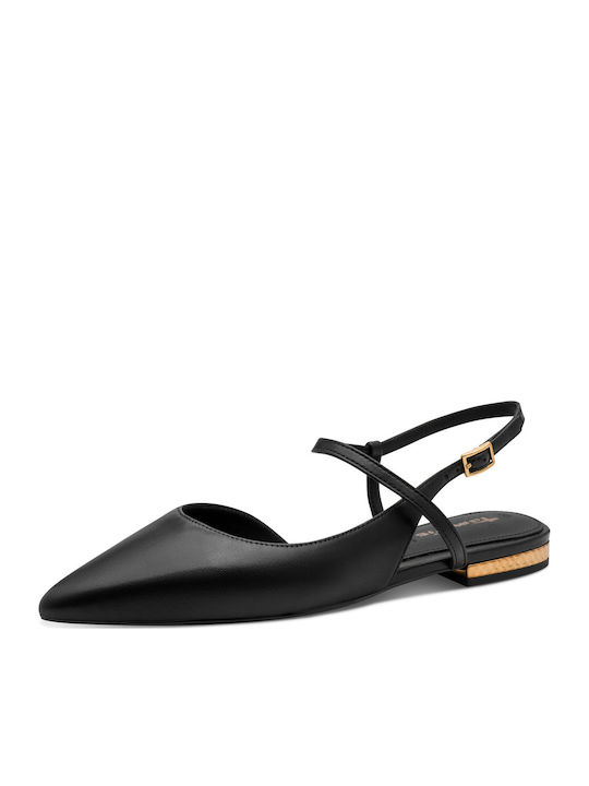 Tamaris Δερμάτινες Γυναικείες Μπαλαρίνες Slingback Μαύρες Tamaris Δερμάτινες Γυναικείες Μπαλαρίνες Slingback Μαύρες