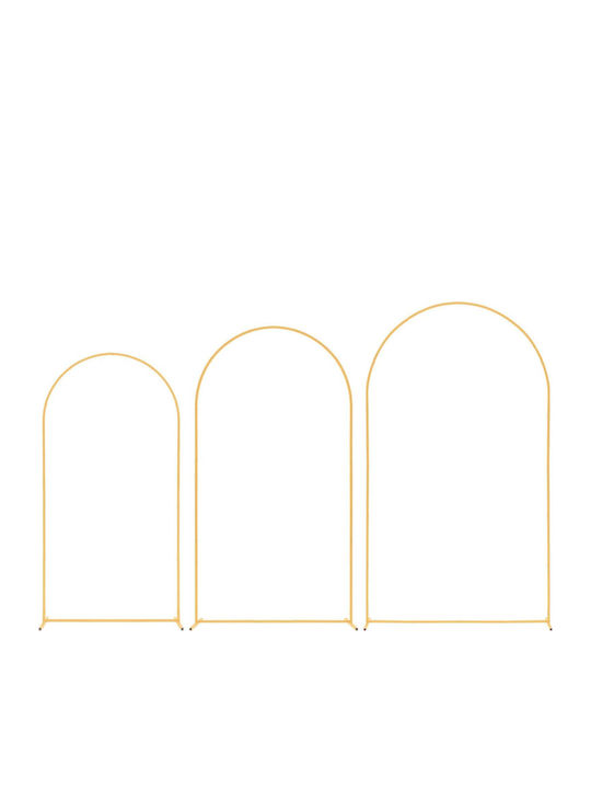 Vevor Set of 3 Gold Metal Arch Bases 2.4 2.2 2m Easy Assembly Stable Construction Events