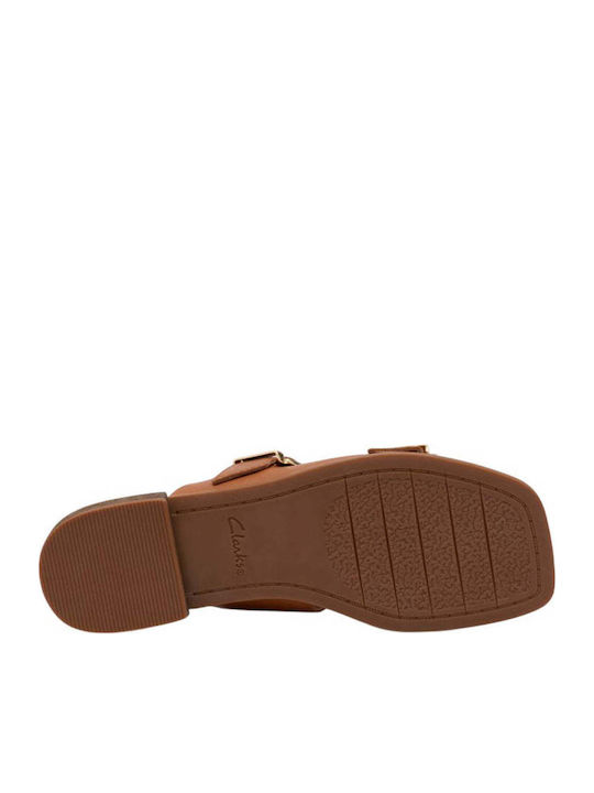 Ariany Bay Mule Leather Women's Flat Sandals Anatomic in Tabac Brown Color