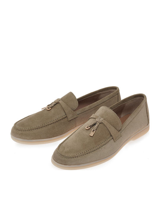 Δερμάτινα Γυναικεία Loafers σε Καφέ Χρώμα