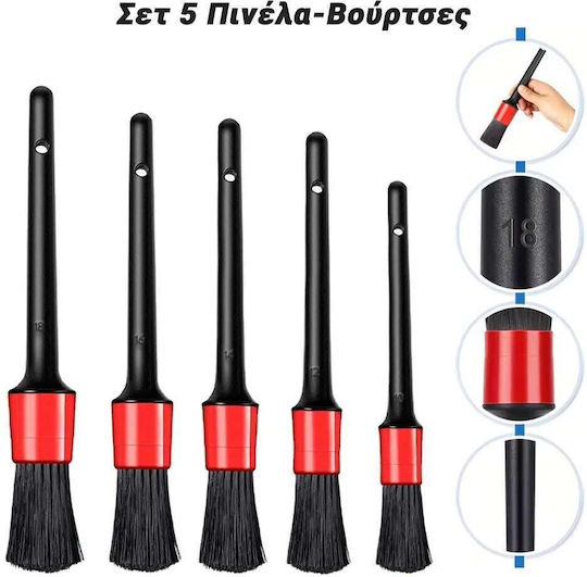 Set 5 Rote Pinsel-Bürsten