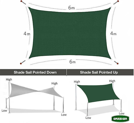 Grasher Shade Sail Green 4x6m Grasher Shade Sail Green 4x6m