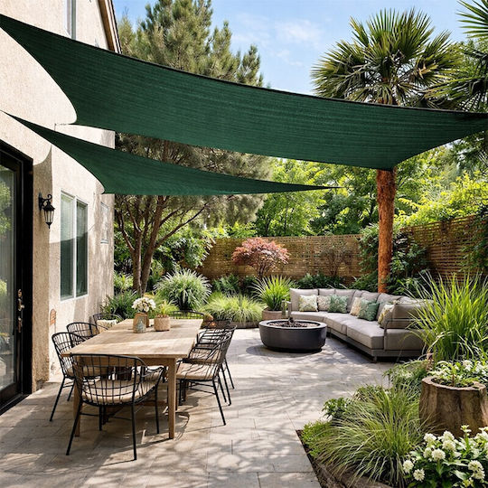Grasher Square Green Shade Sail With Hoop 5x5m 180gr/m²
