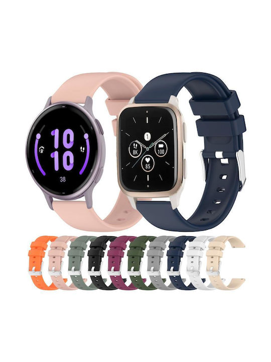 Garmin Forerunner 245 Music 20mm Smooth Solid Color Silicone Watch Band Ροζ