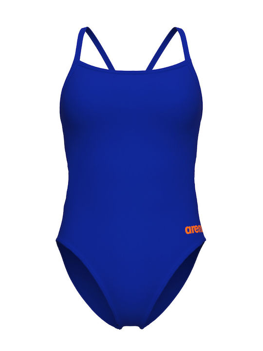 Badeanzug Sport Neon Blau-Team Orange