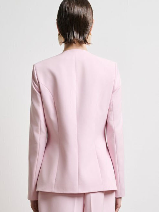 Desiree Lang Damen Mittellang Blazer Pink