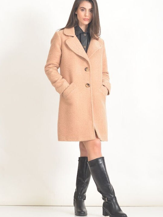 Curly Women's Camel Coat