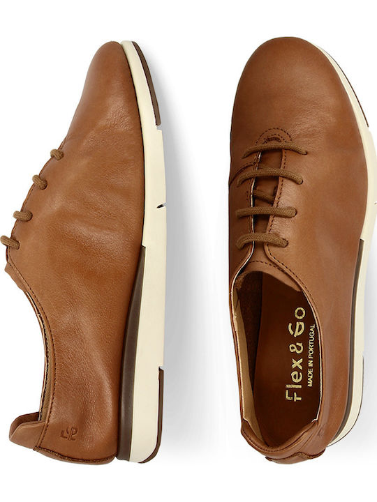 Women's Leather Oxford Shoes Tabac Brown