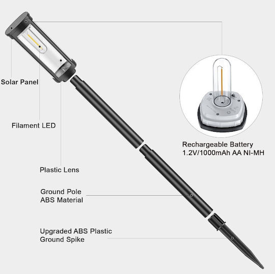 Spiked Lampă Solară cu Alb Cald Lumină 3000K