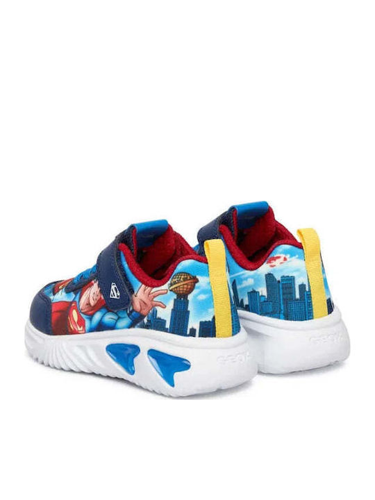 Παιδικά Sneakers Ανατομικά με Σκρατς & Φωτάκια Μπλε