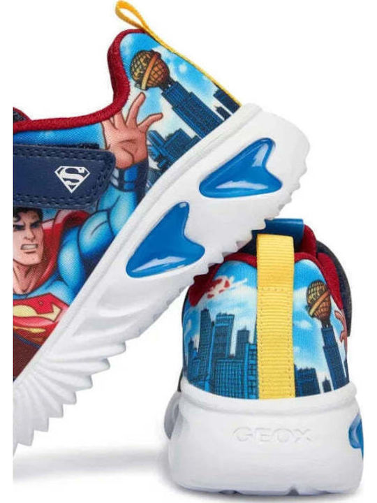 Παιδικά Sneakers Ανατομικά με Σκρατς & Φωτάκια Μπλε