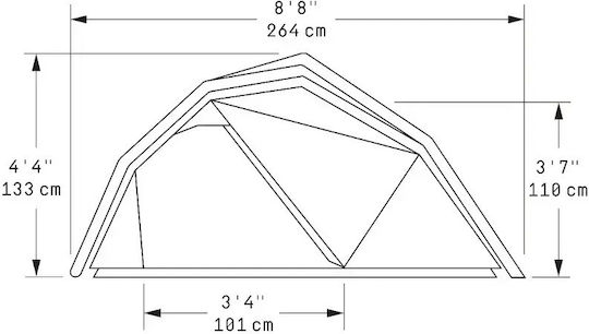 Heimplanet Fistral Camping Tent Geodesic Mountaineering Inflatable Green with Double Cloth 4 Seasons for 2 People Waterproof 3000mm 112cm