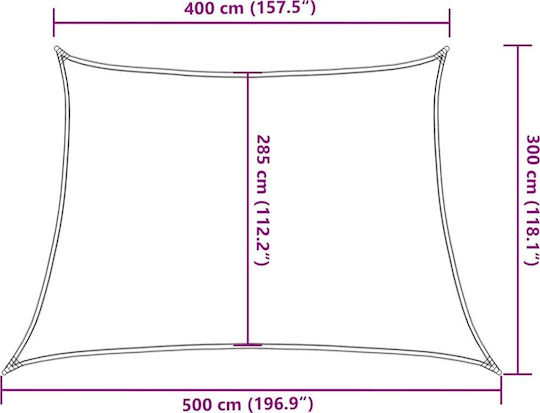 vidaXL Sonnensegel Gelb 3x5m 160gr/m²