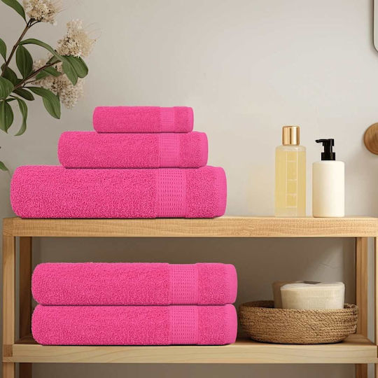 vidaXL Set of 4 Hotel Bathroom Towels 140x70cm Pink