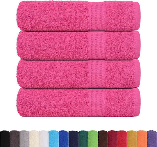 vidaXL Set of 4 Hotel Bathroom Towels 140x70cm Pink
