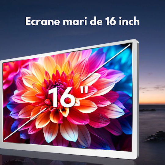 Monitor Portabil Extensibil Triplu Laptop Qova Ecran Quad 16 Inch 3 Ips 16:10 Ecrane Full Hd 1200p Pliabil Rotativ 360° Compatibil Windows Macbook Suport Reglabil Compatibil Laptopuri 12"-18,5" Srgb 100% Geantă Inclusă