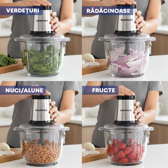 Daewoo Mini Chopper Multi 500W mit 2l Behälter Grau