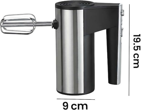 Avizar Elektrischer Mixer 450W 5 Geschwindigkeiten Edelstahl Schneebesen Schwarz Silber