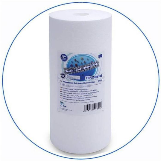 Aqua Filter Water Filtration System Triple Central Supply Micron 1'' with Replacement Filter BBPSCBKDFCBLG10