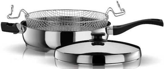 Pyramis Classic Τηγάνι από Ανοξείδωτο Ατσάλι με Καπάκι 28cm