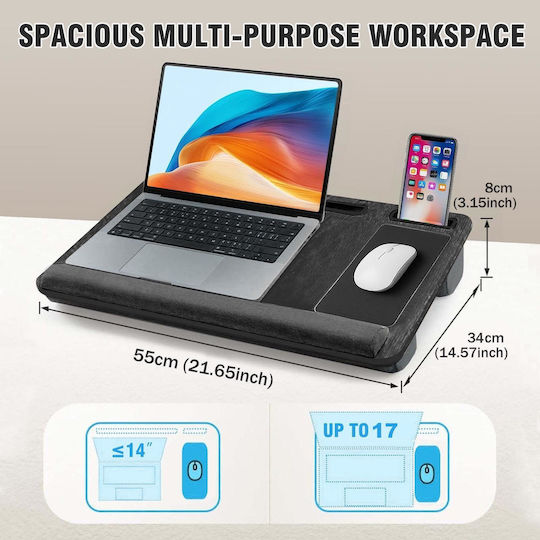 Tabelul pentru Laptop până la 17" 55x34 cm with mouse holder and forearm support with double ventilation cushions