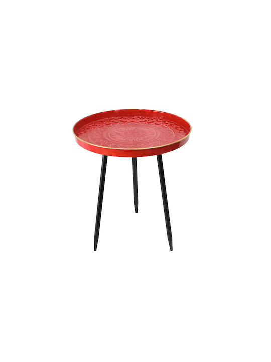 Kaffeetisch Beistelltisch Metall Rote - Schwarze M41xL41xH48cm